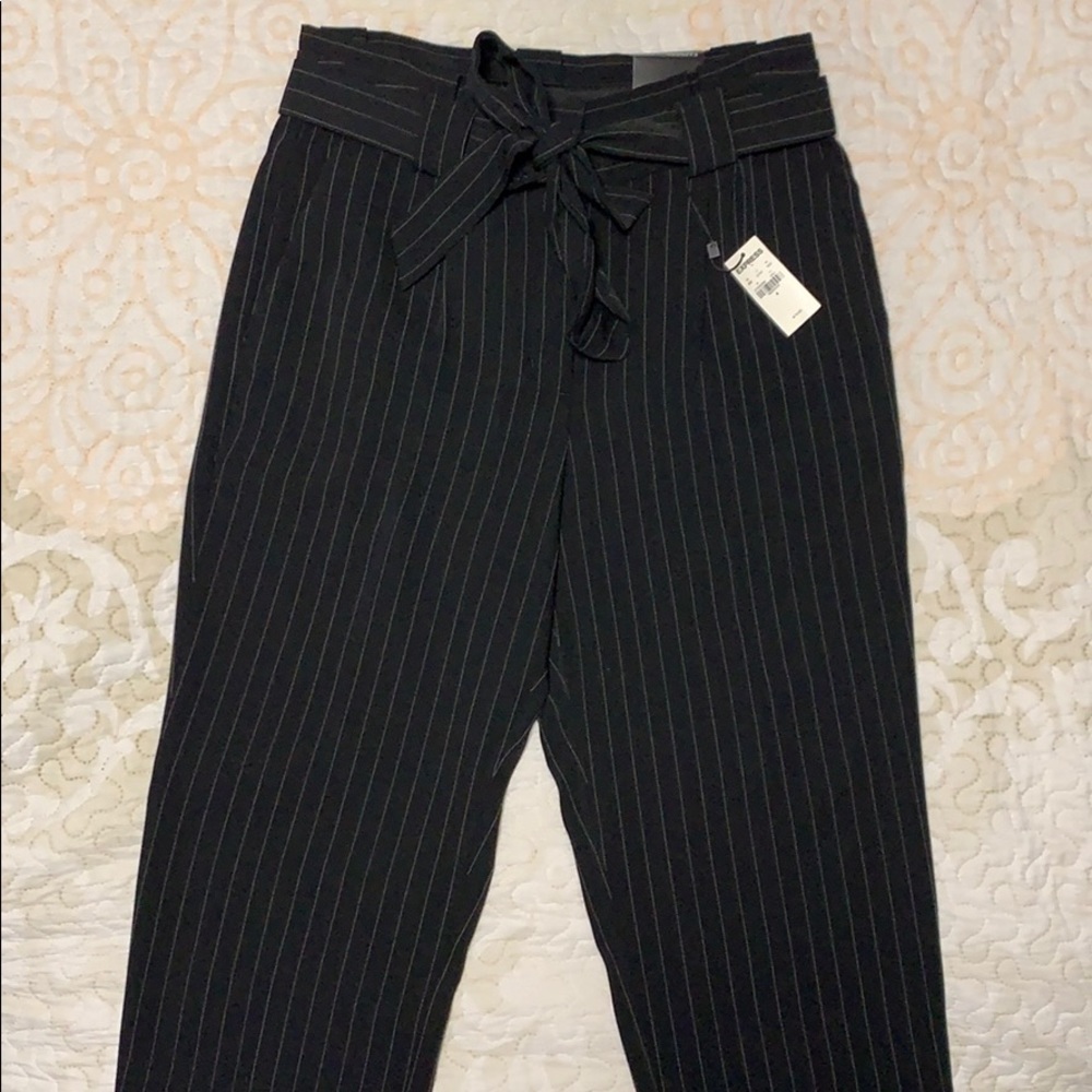 Express high waisted striped Wide Leg pants